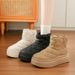 Fleece-Lined High-Top Snow Boots For Women 2025 Winter New Style Student Ins Korean Version Warm Casual Cotton Shoes_vogvips.com
