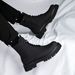 Black Martin Boots For Men, Ins Style, Cool Side Zipper, Workwear Motorcycle Boots, Thick Sole, High Top Shoes, Matte_vogvips.com