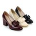 Thick Heel Bow Shallow Cut High Heels 33-43 Size Single Shoes_vogvips.com