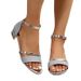 Women's Shoes Summer Bright Leather Low Heeled Thick Heel Open Toed Heel One Line Leather Buckle Versatile Women's Fashion Sandals_vogvips.com