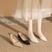 Women's Shoes Casual Business Wedding Party Cheongsam Champagne Pointed High Heels Women's Horse Face Skirt Shoes Wedding Shoes Women_vogvips.com