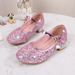 High Heels Versatile New Girls' Fashion Show Performance Host Children's Silver Crystal Princess Shoes_vogvips.com