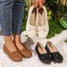Women's Flat Slip-On Shoes Bow Decoration Casual High-End Autumn Winter European Size_vogvips.com