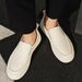 Fashion Youth Latest Trend Men Leather Casual Outdoor Shoes Platform Loafers Slip-on High Quality White Minimalist Thick Bottom Sneakers_vogvips.com