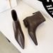 6533 Retro Women's With Medium Chunky Heel, Back Zipper, Slim-fit, Versatile, Makes Feet Look Smaller, Ankle Boots,_vogvips.com