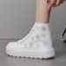 Women's Shoes Four Seasons Outdoor Large Size Women's Shoes Flower Butterfly Embroidery High Top Canvas Shoes Lightweight Lace Up White Casual Shoes_vogvips.com