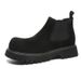 Martin Boots Men's Round Head Leather Boots Frosted Mid Help Chelsea Boots Dark Casual Men's Boots_vogvips.com