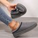 Women's Shoes Fur Half Slip Snow Shoes Autumn And Winter New 43 Size Plus Velvet Warm Thick Soled Slippers Without Heels Cotton Slippers_vogvips.com