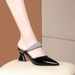 Soft Rhinestone Toe Cap Half Summer 2025 New Style French Slim Heel High-heeled Patent Leather Women's Slippers For_vogvips.com