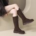 Slim Fit Women's Long Boots plus Size Suede Side Zipper Winter New Style British Style_vogvips.com
