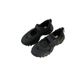 Korean 2025 Spring And Autumn New Style Platform Round Toe Thick Sole Color Block Velcro Sports Height Increasing_vogvips.com