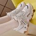 Dad Shoes Women's Platform Mesh Heightening Little White Shoes Casual Breathable Student Sports Shoes_vogvips.com