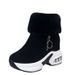 Women's Snow 2023 Winter New Korean Style Furry Short With Fleece Lining, Warm And Height-Increasing Cotton Boots For_vogvips.com