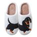 Cartoon Cute Cat Dachshund Dog Women Slippers Indoor Warm Comfort Lightweight Bedroom Concise Winter Cotton Shoes Men_vogvips.com