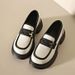 Coarse Heel Platform Loafers Women's French Soft-soled Small Leather Shoes Single Shoes_vogvips.com