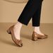 2025 Genuine Leather Fashion For Women, French Style Color-Block Bowknot Ballet Shoes, Thick-Soled Mary Jane Casual_vogvips.com
