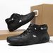 Leather Cowhide Men's Casual Sneakers Large Size Sewn Breathable Mesh Shoes Octopus Men's Shoes_vogvips.com