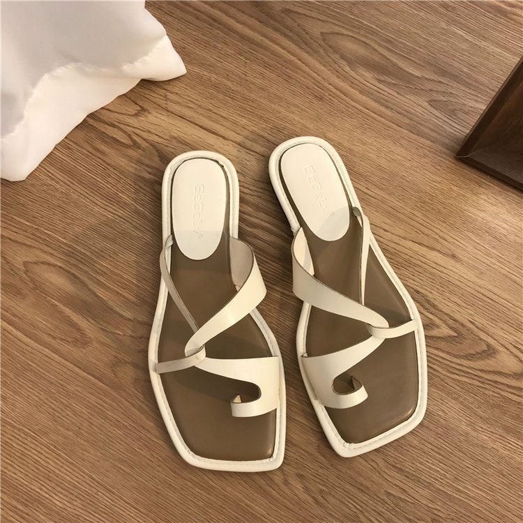 Roman Style Slippers For Women To Wear As Outerwear Summer New Korean Version Slip On Casual Beach Vacation Sandals_vogvips.com