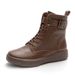 Martin For Women Genuine Leather British Style 2025 Autumn Winter New Flat Short Soft Sole Large Fleece Lined Boots Size_vogvips.com