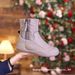 Snow Boots, Women's Short Boots With Fleece, All-Season Winter Shoes, Casual Home Cotton Shoes_vogvips.com