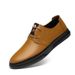 Men's Round Head Shoes Sleeve Low Heel Leather Shoes Men's Casual Leather Shoes Men's Shoes_vogvips.com