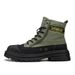 European Warm Series Canvas Martin Summer Thin Breathable Black High-top Men's Boots Thick Sole 2025 New Fashion Height Increasing_vogvips.com