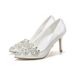 Women's Sweet Pointed Toe Stiletto Heels Rhinestone Satin Low Top Shoes For Evening Gowns Banquet Bridesmaid Wedding Dress Photoshoots_vogvips.com