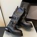 Paris Dark Venom For Women 2025 New Vintage Big Toe Fashion Mid-Calf Thick Sole Cuffed High Tube Riding Boots_vogvips.com