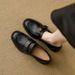Soft Camellia Loafers For Women, 2025 Spring And Autumn New British Style Small Leather Shoes, Soft-soled Slip-on Shoes_vogvips.com