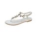 Women's Foreign Trade Sandals 2026 Summer Beach Shoes With Rhinestones, Roman Style, European American Large Sizes,_vogvips.com