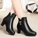 Mom Veratile Fleece-lined Short Boot Warm For Middle-aged And Elderly Women Autumn Winter Women' Mid-heel Cotton_vogvips.com