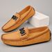 Men's Bean Shoes Business Casual Leather Shoes Slip-on Loafers Men's Shoes_vogvips.com