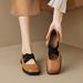 Cross Strap Mary Jane Shoes Women's Retro Shallow Mouth Single Shoes Women's Thick Heel French Ballet Shoes_vogvips.com