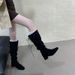 Super Legs~ Lace-Up Chunky Ruched Slouch For Women With Square Toe And High Heel Over-the-Knee Long Boots_vogvips.com
