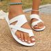 Cross-border Foreign Trade European And American Color-blocked Fashion Toe-loop Beach 2025 Summer New Fish-mouth Large_vogvips.com