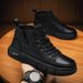 European Warm Series Men's Martin Autumn British Style High-top Leather Waterproof Casual Shoes Thick-soled Work Fashionable Short Boots_vogvips.com