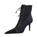 Women's Shoes Fashion Sexy Slim Women's Boots Stiletto High Heel Shallow Mouth Pointed Toe Lace Up Cross Strap Short Boots_vogvips.com