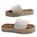 Women’s Shoes Summer Casual Rope Bottom Platform Flip Flops For Women Weaving Large Size Thick Soled Sandals_vogvips.com