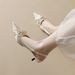 French Beautiful Pointed Bow Bag Head Sandals Women's Not Tired Feet Stiletto High Heels Women's Shoes_vogvips.com