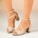 Cross-border Plus-size Women's Sandals 2025 Summer New Korean Style Beaded Peep-toe High-heeled Shoes With Buckle And_vogvips.com