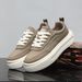 Men's Versatile Casual Sneakers Black Canvas Shoes Thick Sole Height Increasing Low Top Athletic Shoes New Summer Style_vogvips.com