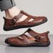 Fashion Mens Leather Summer Beach Casual Male Non-Slip Soft Comfortable Outdoor Shoes High Quality Man Sandals_vogvips.com