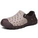 Summer Combination Sole Sandals, Color Blocking Trend, Breathable Hole Shoes, One Step Fashion Hollow Beach Shoes X3_vogvips.com