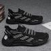 Men's Breathable Slip-On Sneakers With Mesh Upper - Lightweight Casual Sports Shoes For Summer (Beige/Black)_vogvips.com