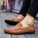 Fashionable doudou shoes Korean casual shoes Breathable leather men's shoes_vogvips.com