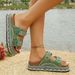 Women's Summer Platform Sandals With Rhinestone Buckle Strap Comfortable Thick Sole Casual Slide Shoes Belt Buckle Sandals For Women_vogvips.com