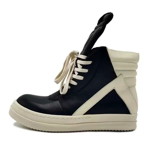 Unisex Chunky Sole Sneakers – Gothic High-Top Platform Shoes With Cross Strap (36-45, Black, Side Zipper, PU Cushioning)_vogvips.com