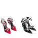 New Style Women's High-heeled Shoes With Rhinestone Square Buckle, Pointed Toe, Sexy Side Cutout, Thin Heel, And Single_vogvips.com