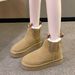 Thick Soled Height Increasing For Women 2025 New Model With Plush And Thick Short Tube Boots Northeast Snow Cotton Shoes_vogvips.com
