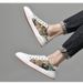 Bear Pattern First Layer Cowhide Board Shoes Men's European Station Men's Shoes Soft Sole Men's Casual Shoes One Pedal Shoes_vogvips.com